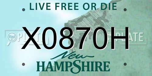 X0870H New Hampshire License Plate
