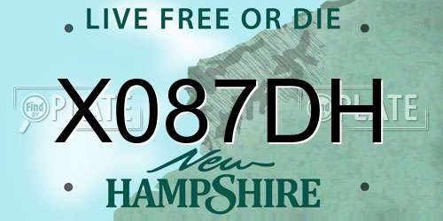 X087DH New Hampshire License Plate