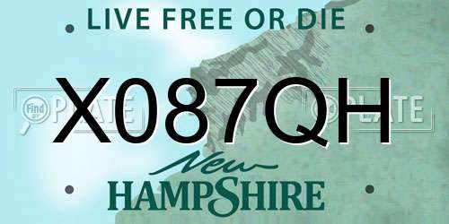 X087QH New Hampshire License Plate