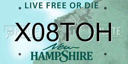 X08TOH New Hampshire License Plate