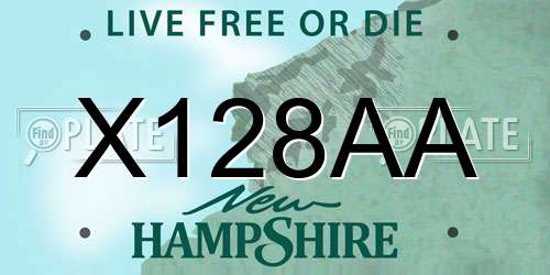 X128AA New Hampshire License Plate