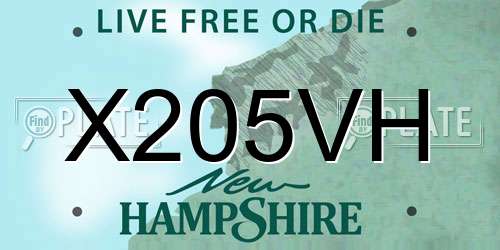 X205VH New Hampshire License Plate