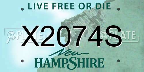 X2074S New Hampshire License Plate