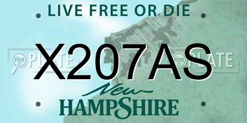X207AS New Hampshire License Plate