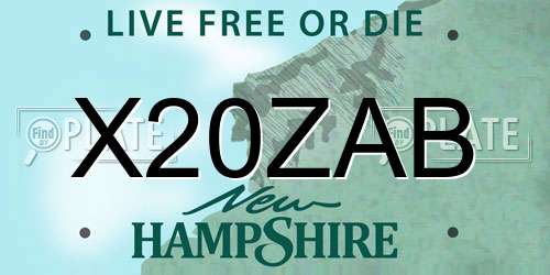 X20ZAB New Hampshire License Plate