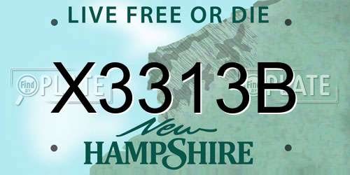 X3313B New Hampshire License Plate