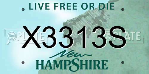 X3313S New Hampshire License Plate