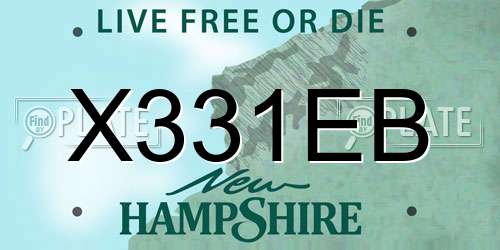 X331EB New Hampshire License Plate