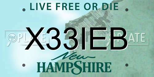 X33IEB New Hampshire License Plate