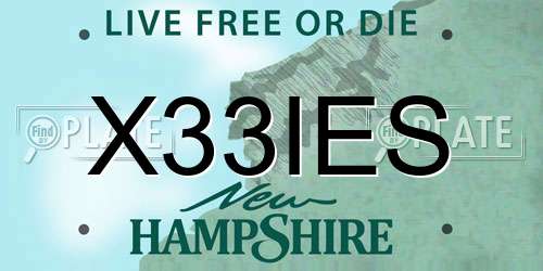 X33IES New Hampshire License Plate