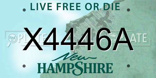 X4446A New Hampshire License Plate