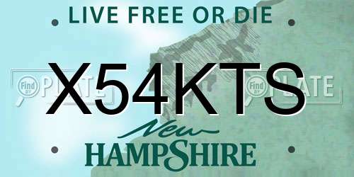 X54KTS New Hampshire License Plate
