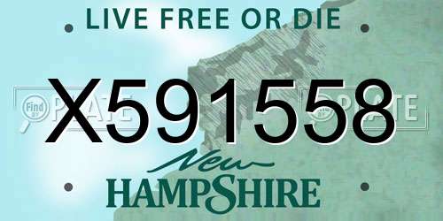 X591558 New Hampshire License Plate