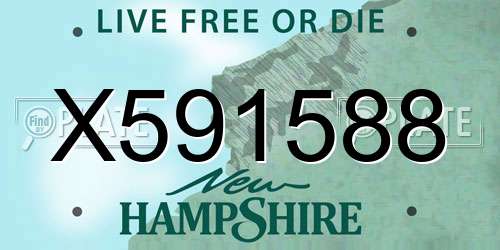 X591588 New Hampshire License Plate