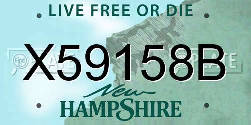 X59158B New Hampshire License Plate