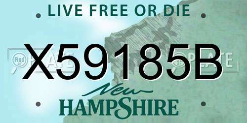 X59185B New Hampshire License Plate