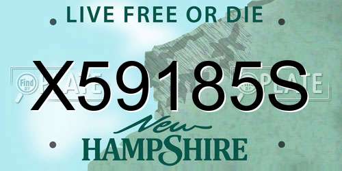 X59185S New Hampshire License Plate
