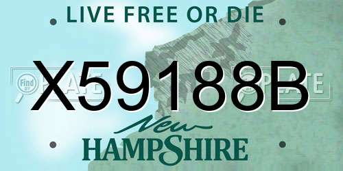 X59188B New Hampshire License Plate