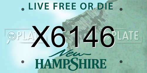 X6146 New Hampshire License Plate