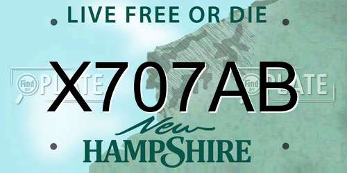 X707AB New Hampshire License Plate
