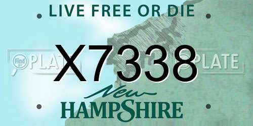 X7338 New Hampshire License Plate