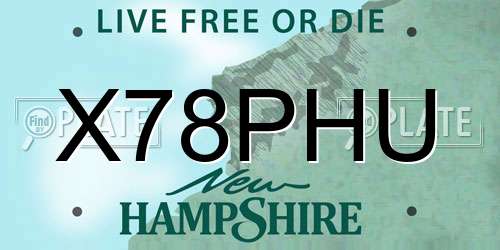 X78PHU New Hampshire License Plate
