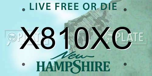X810XC New Hampshire License Plate