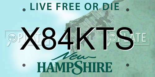 X84KTS New Hampshire License Plate