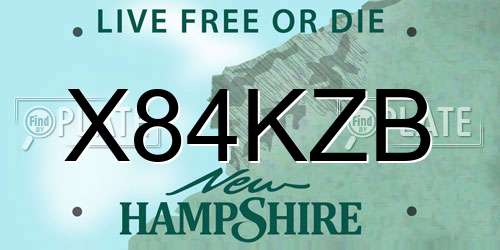 X84KZB New Hampshire License Plate