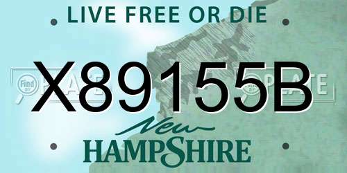 X89155B New Hampshire License Plate