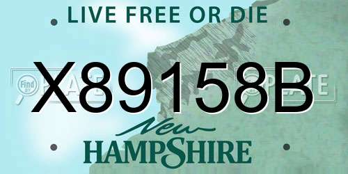 X89158B New Hampshire License Plate