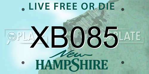 XB085 New Hampshire License Plate