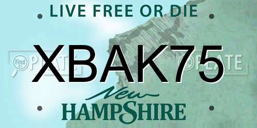 XBAK75 New Hampshire License Plate