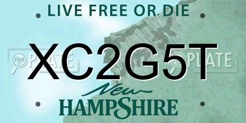 XC2G5T New Hampshire License Plate