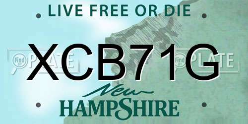XCB71G New Hampshire License Plate