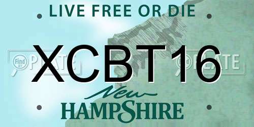 XCBT16 New Hampshire License Plate