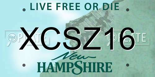 XCSZ16 New Hampshire License Plate