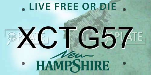 XCTG57 New Hampshire License Plate