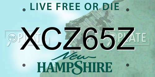 XCZ65Z New Hampshire License Plate