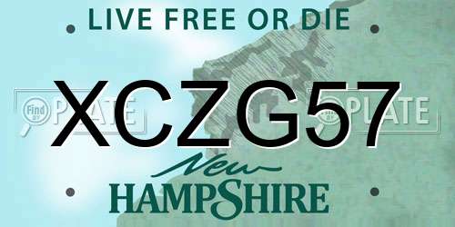 XCZG57 New Hampshire License Plate