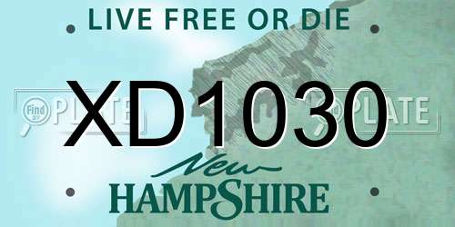 XD1030 New Hampshire License Plate
