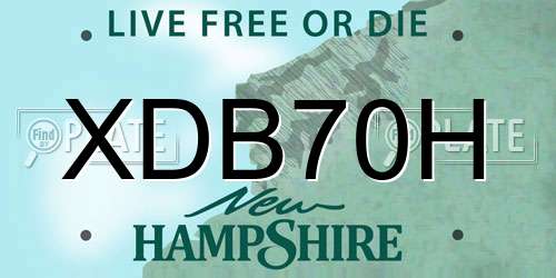 XDB70H New Hampshire License Plate
