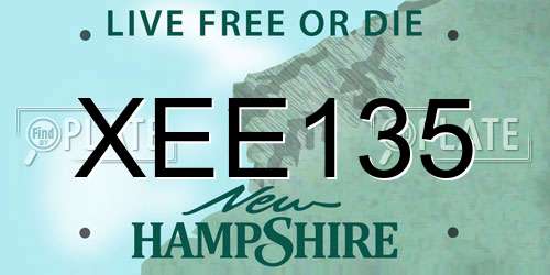 XEE135 New Hampshire License Plate