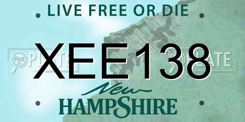 XEE138 New Hampshire License Plate