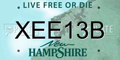 XEE13B New Hampshire License Plate