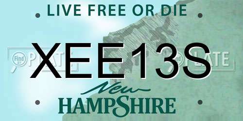 XEE13S New Hampshire License Plate