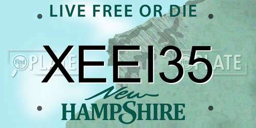 XEEI35 New Hampshire License Plate