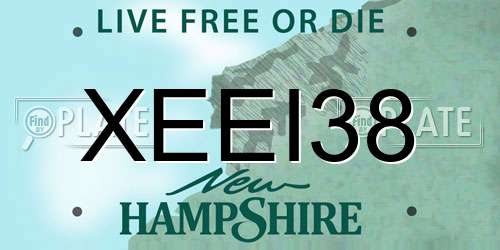 XEEI38 New Hampshire License Plate