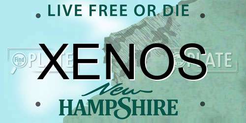 XENOS New Hampshire License Plate