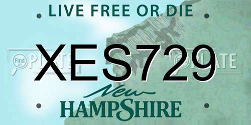 XES729 New Hampshire License Plate